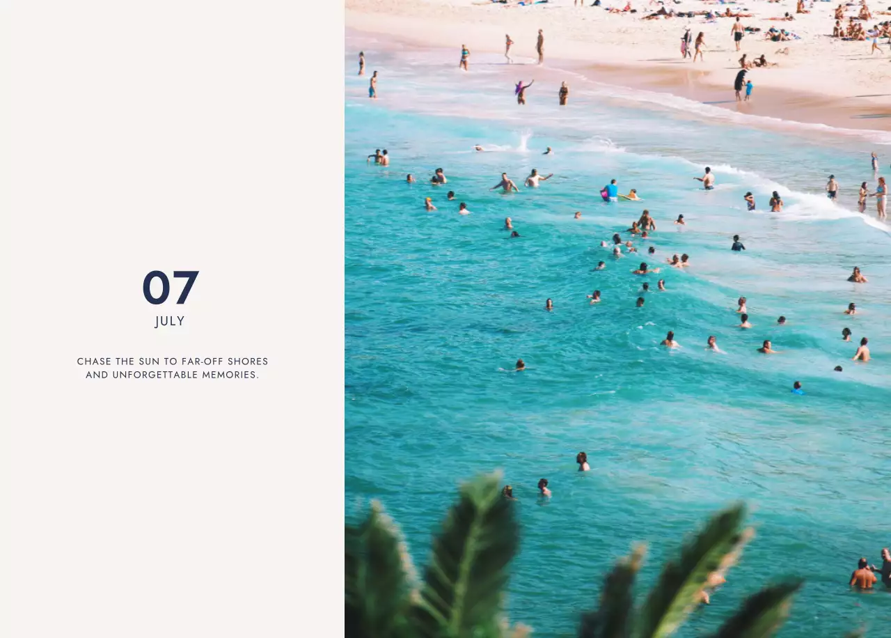 青 シンプル 旅行 カレンダー