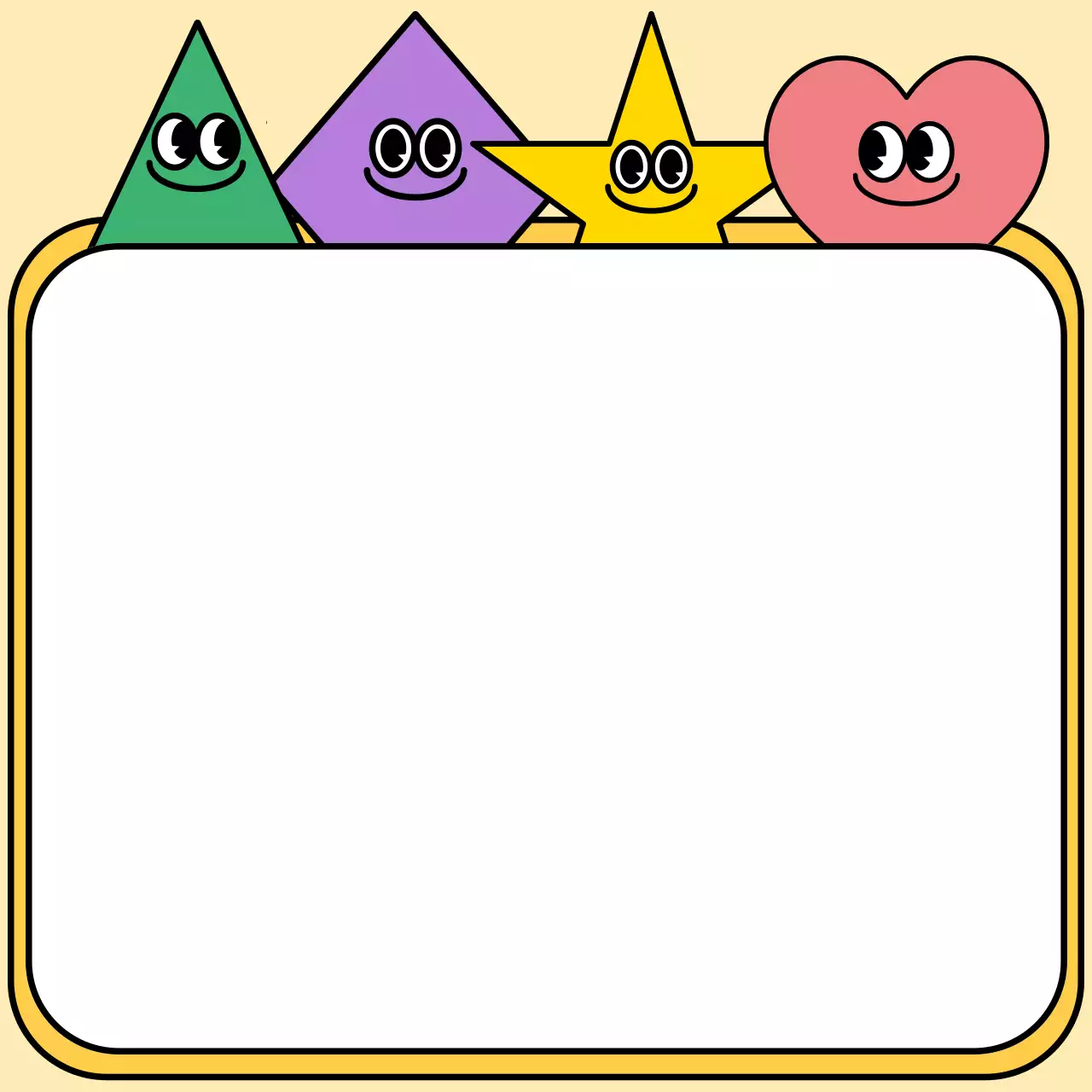 노랑 아기자기한 도형 공지