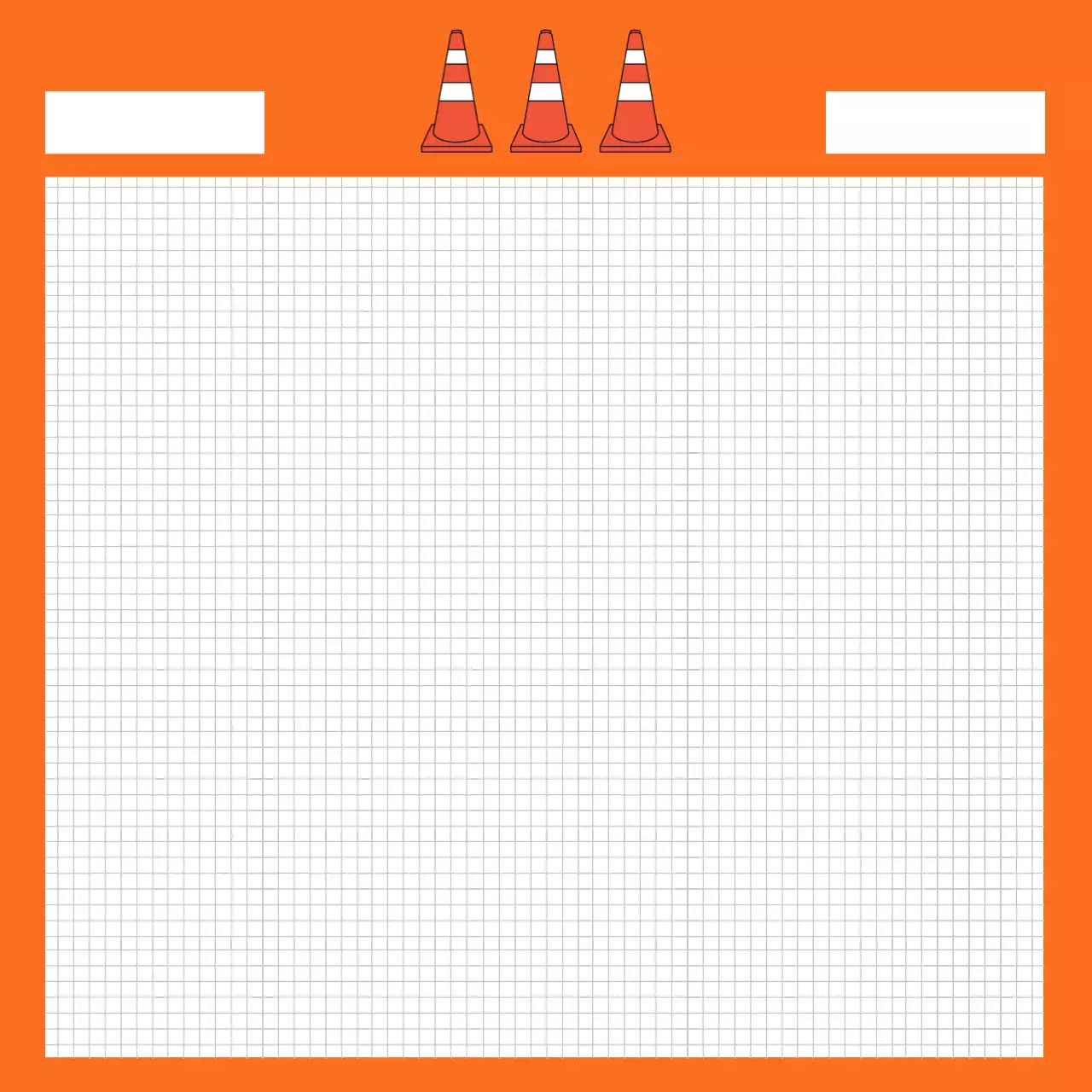 주황색 배경의 깔끔한 경고 프레임