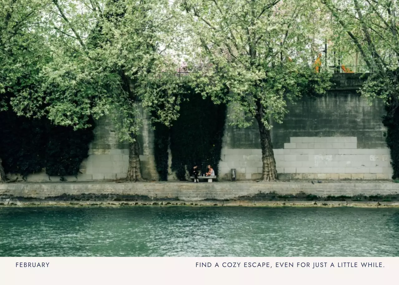 アイボリー モダン 風景 カレンダー