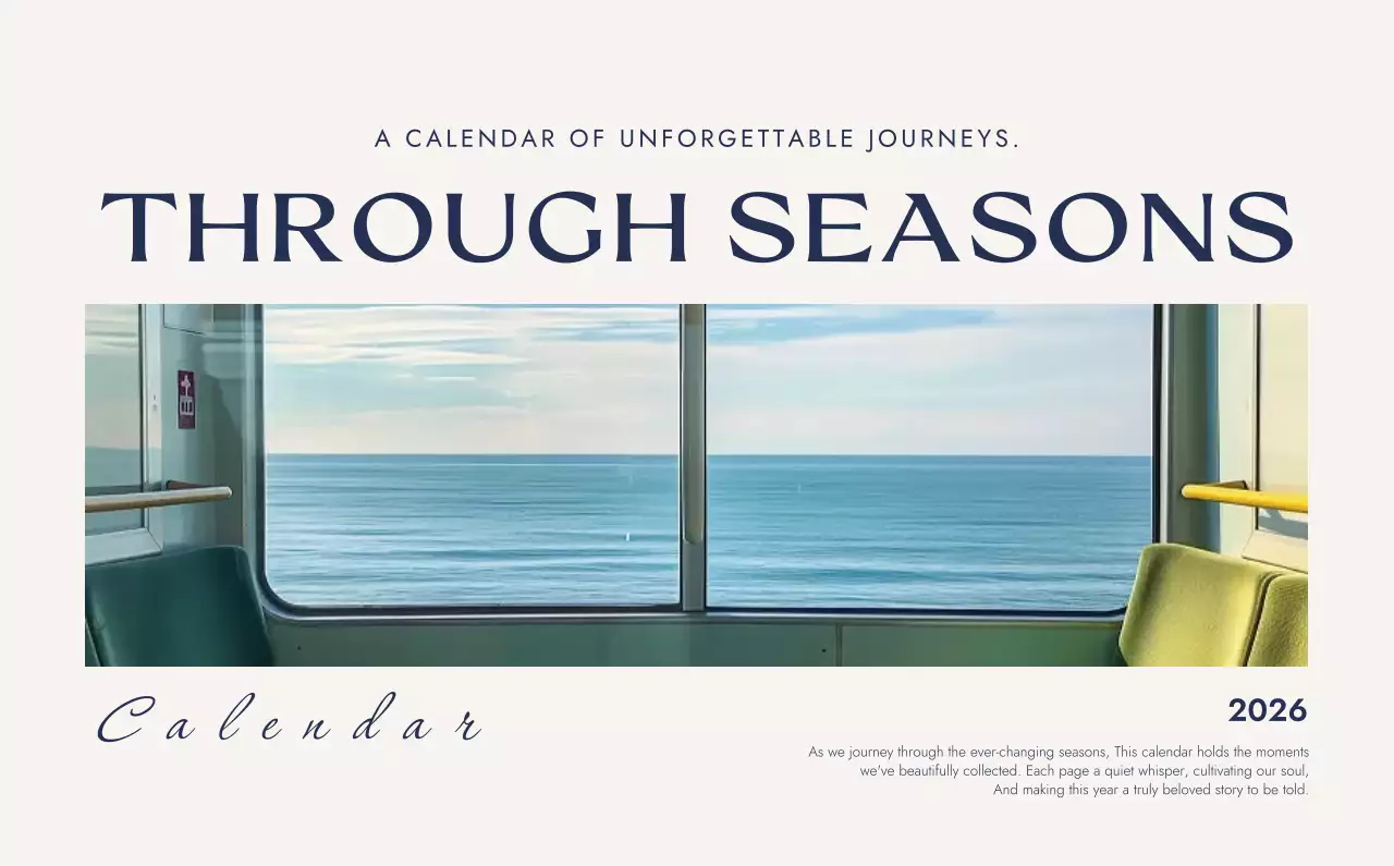 青 シンプル 旅行 カレンダー