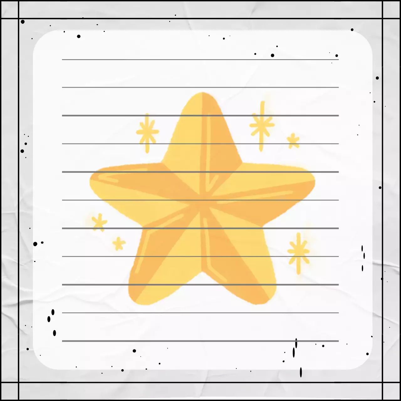 노란색의 반짝이는 별종이