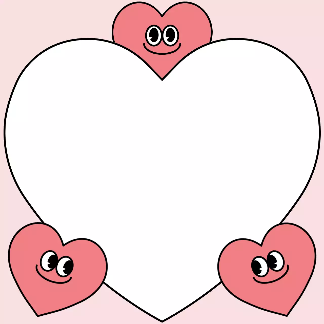 핑크 아기자기한 사랑 엽서