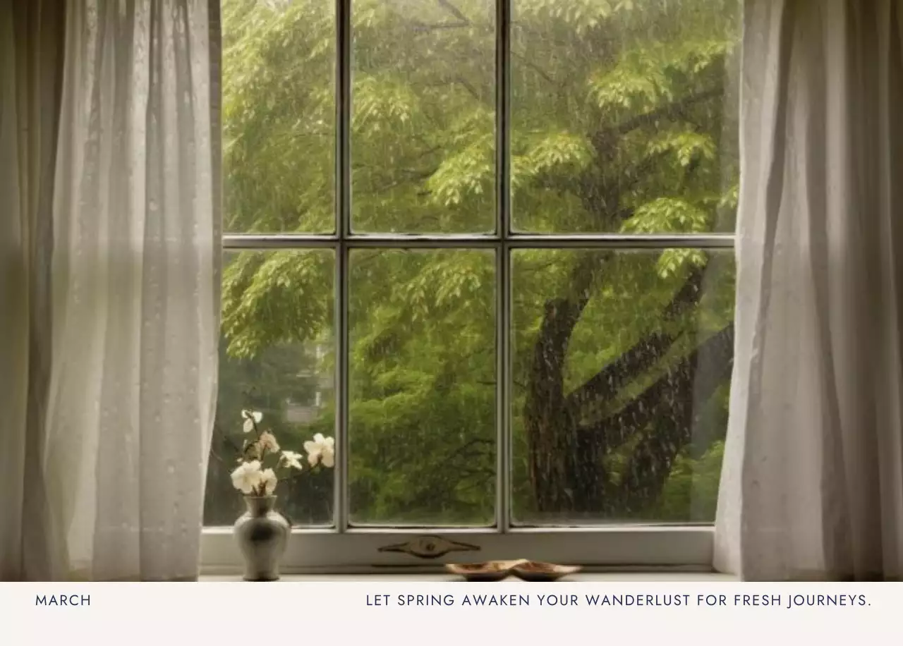 アイボリー モダン 風景 カレンダー