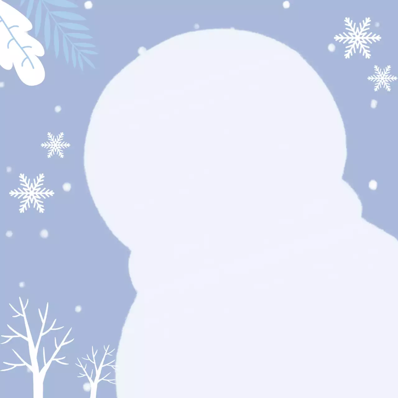 푸른색 심플한 겨울 눈사람