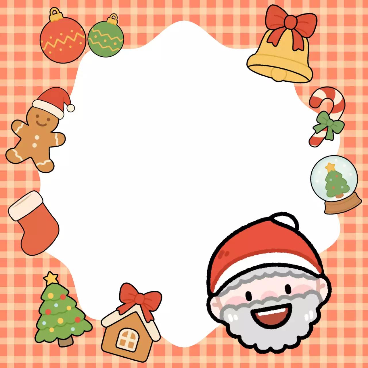 빨강 아기자기한 크리스마스 프레임