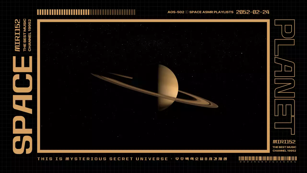 블랙과 골드컬러의 깔끔한 우주 속  행성 동영상