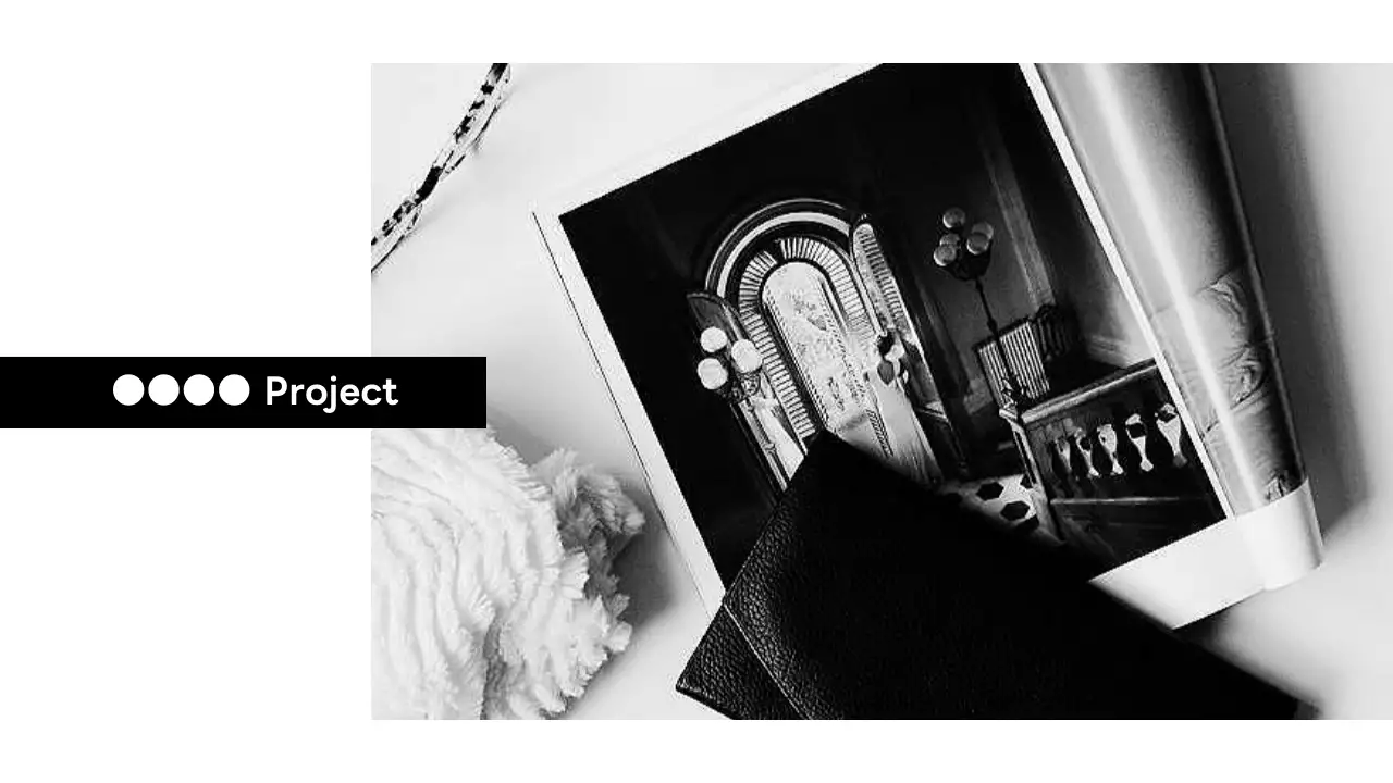 白黒 シンプル ビジネス ポートフォリオ