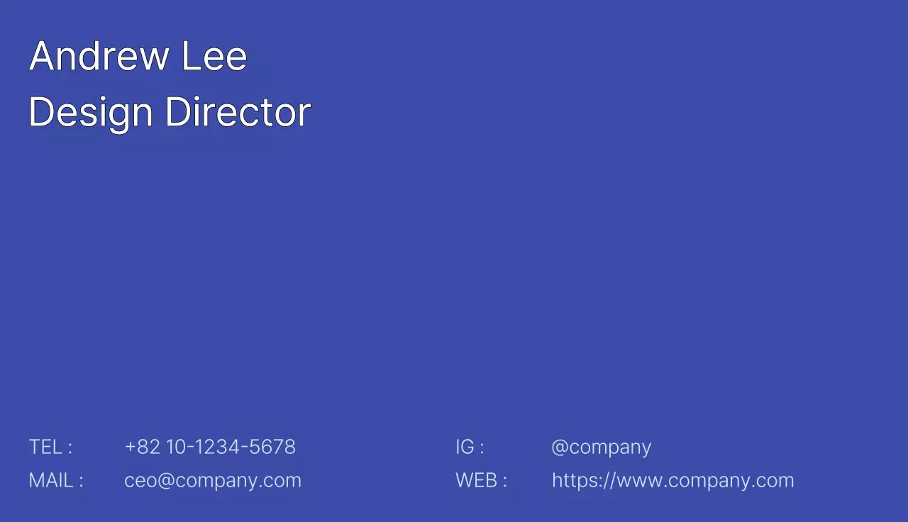 파랑 심플 기업 카드