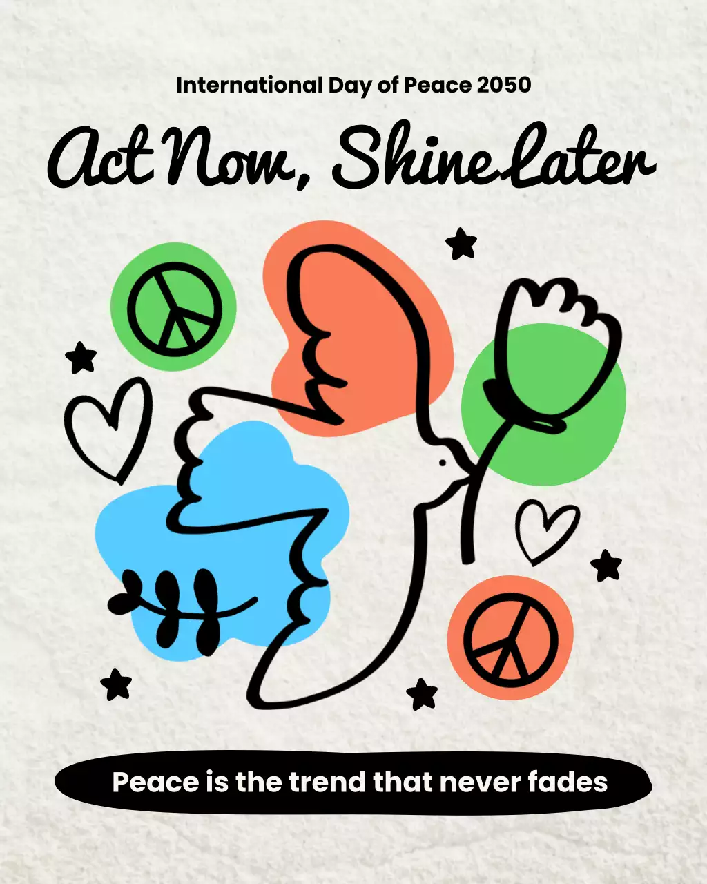 Doodle Hand Draw Peace Event Instagram Post