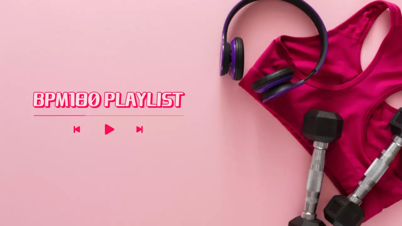 pink modern workout playlist promotion