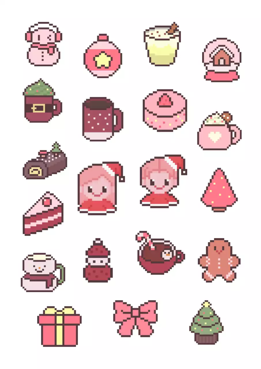 핑크 아기자기한 크리스마스 문구