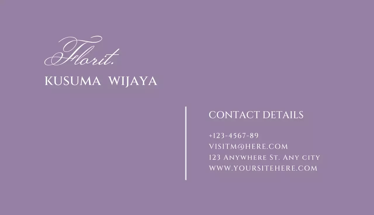 purple elegant floral card