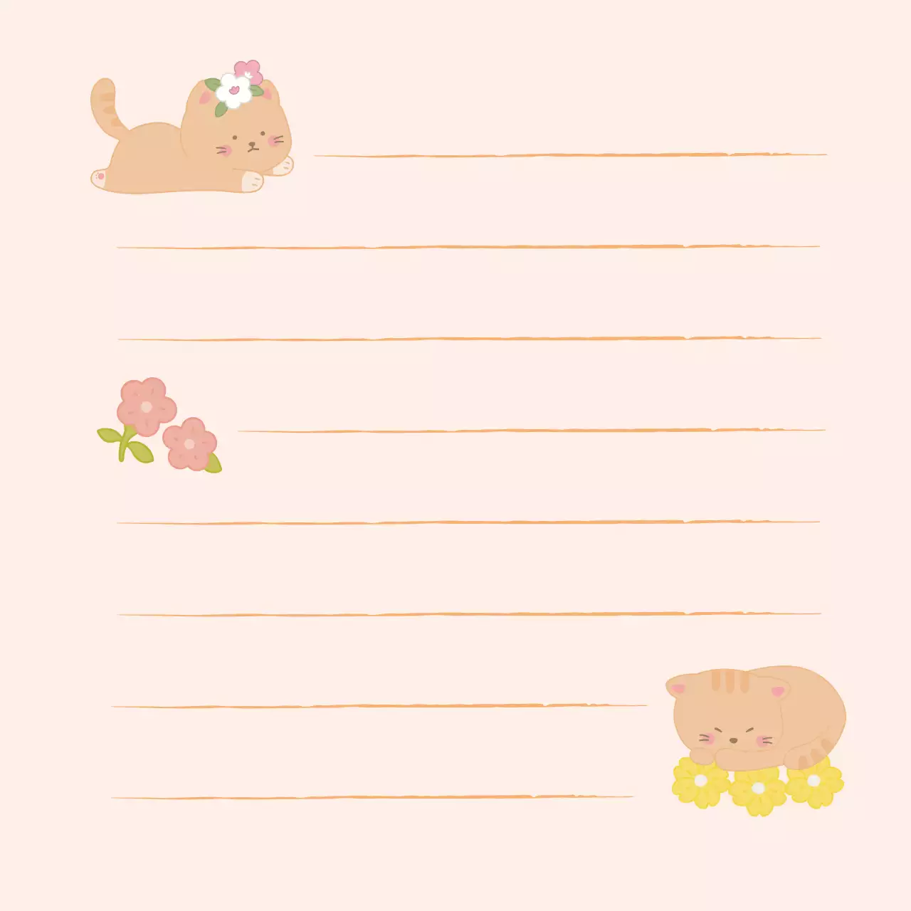 베이지 아기자기한 메모지 문구