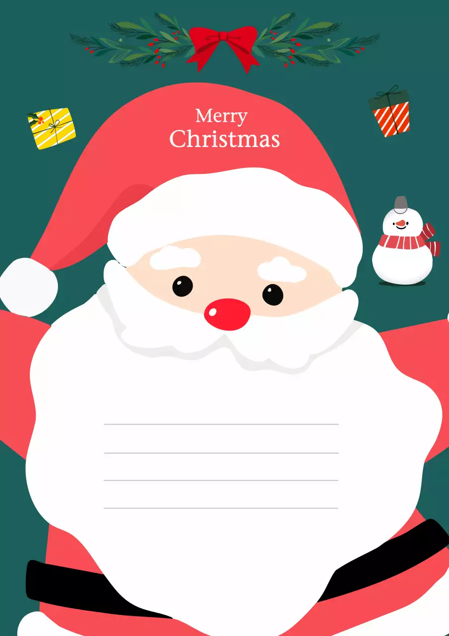 초록 아기자기한 크리스마스 엽서