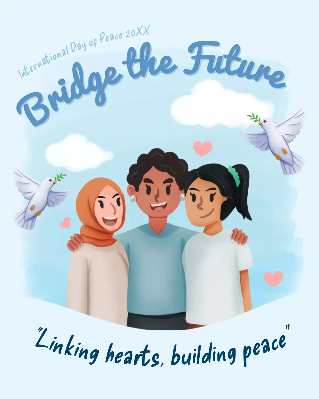 Blue Illustrative International Peace Day Instagram Post