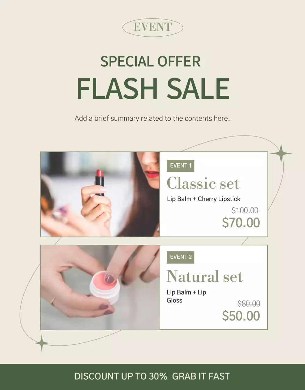 Simple Lip Balm Cosmetics in Green Color