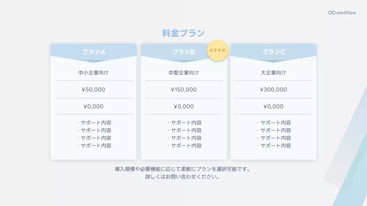 水色 モダン サービス 資料