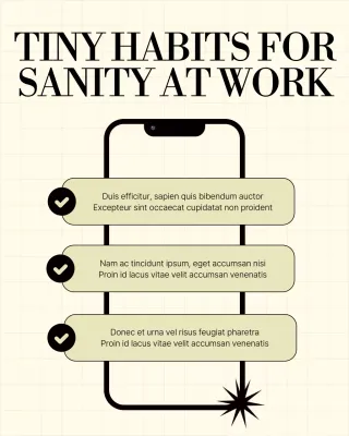 Beige Minimal Work-Life Wellness Guide Instagram Post