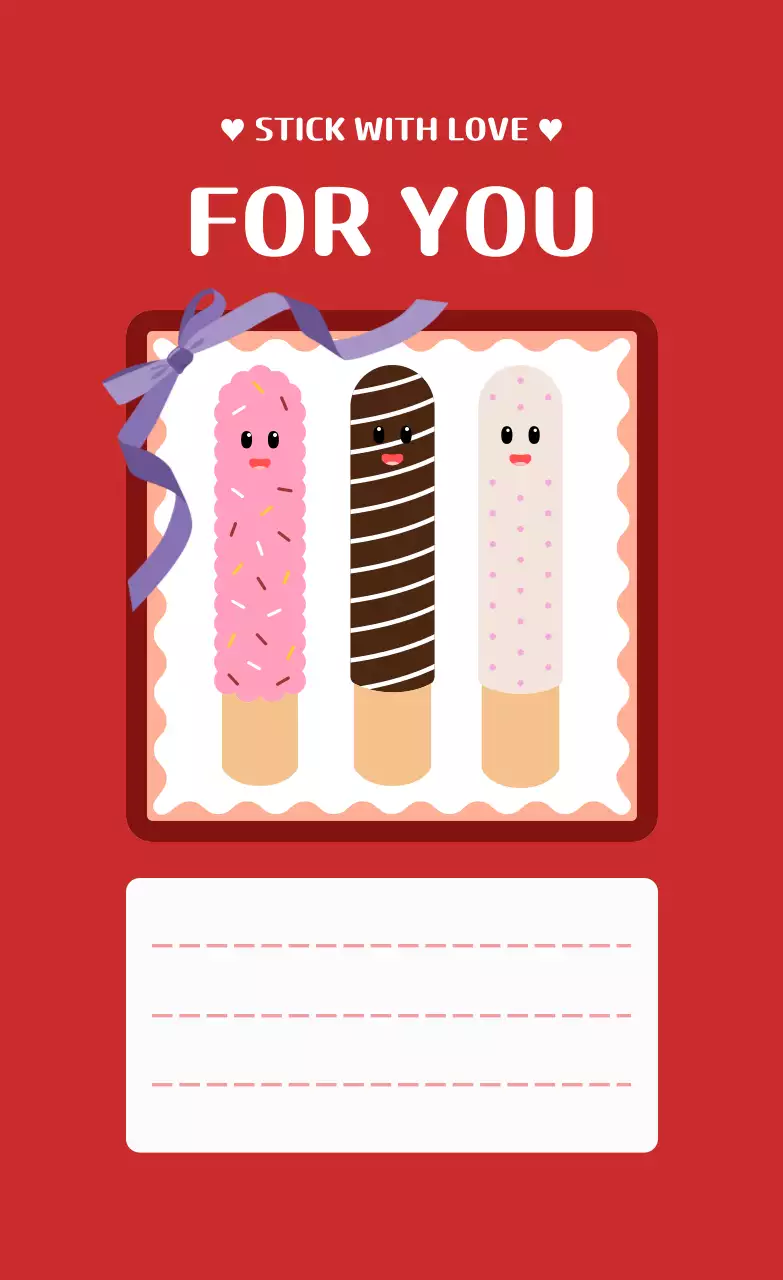 빨강 아기자기한 초코막대과자 굿즈