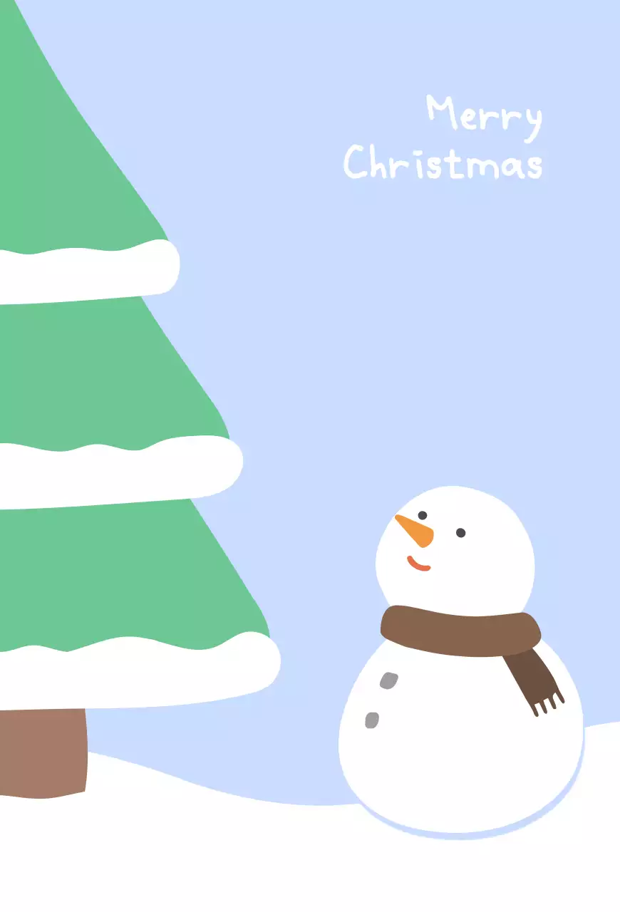 Saudações de Natal com um boneco de neve azul fofo