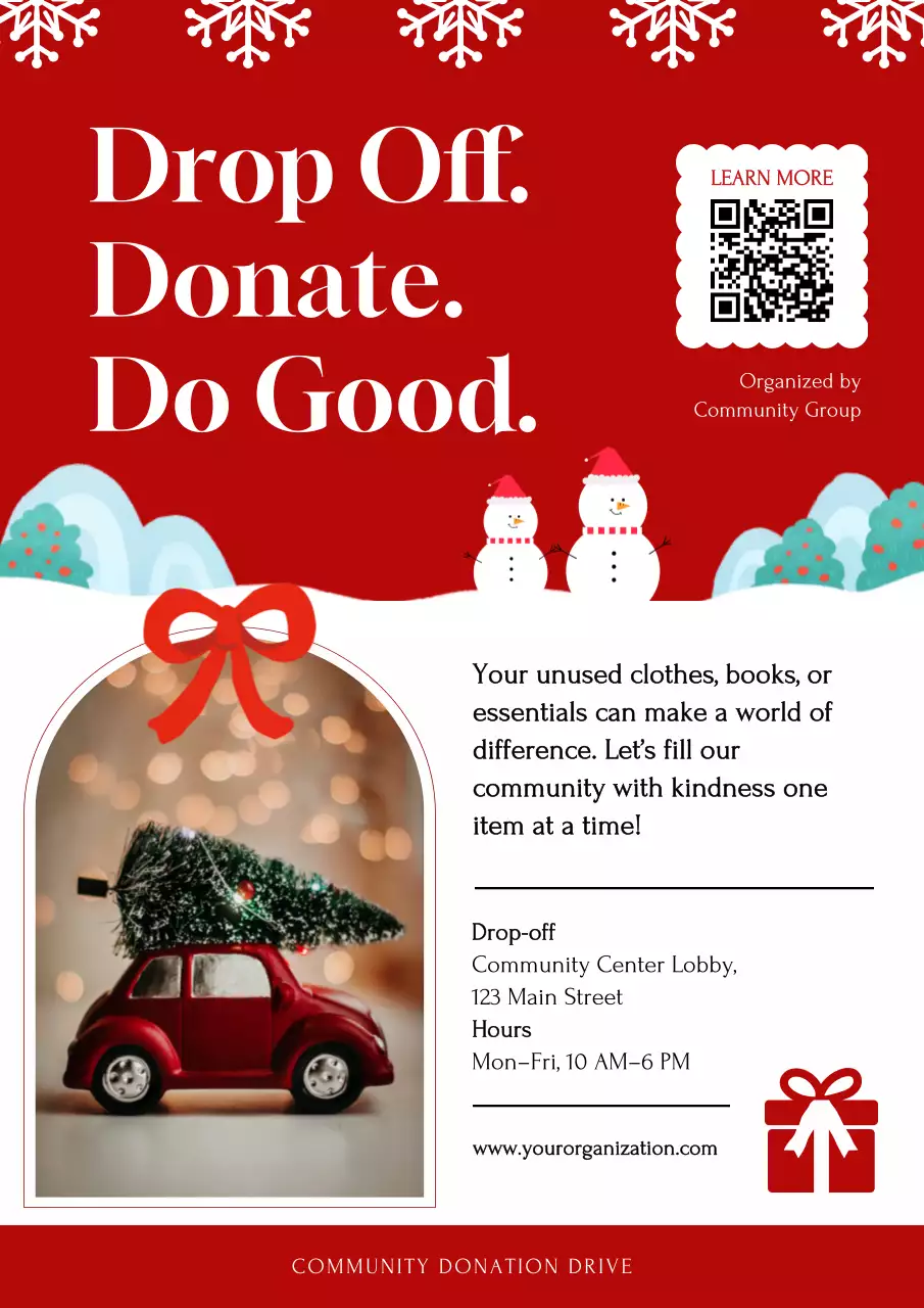 Red Festive Donation Campaign Web Poster