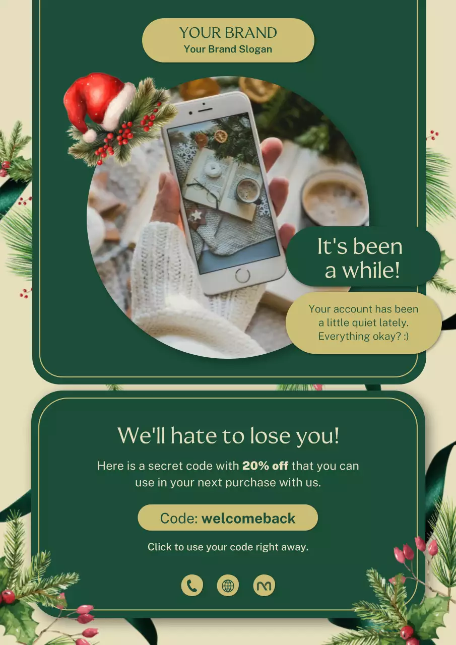 Green Elegant Christmas Holiday Promotion Poster