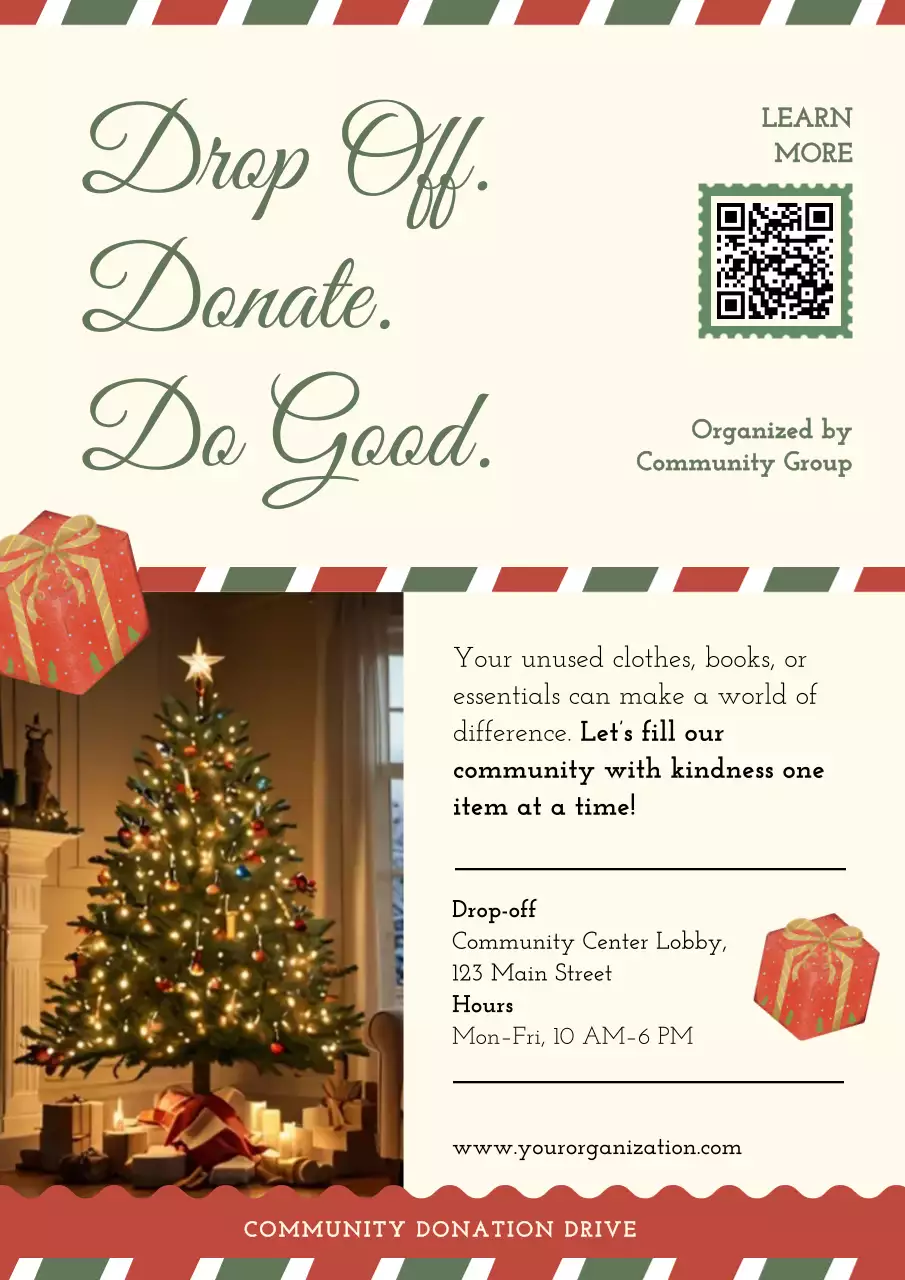 Beige Vintage Donation Campaign Web Poster