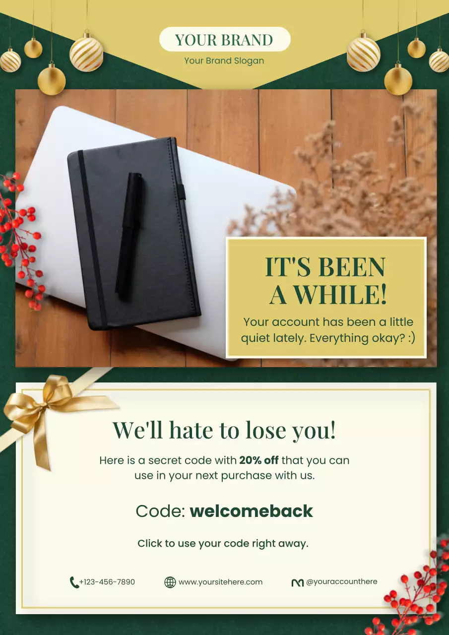 Green Elegant Christmas Holiday Promotion Poster