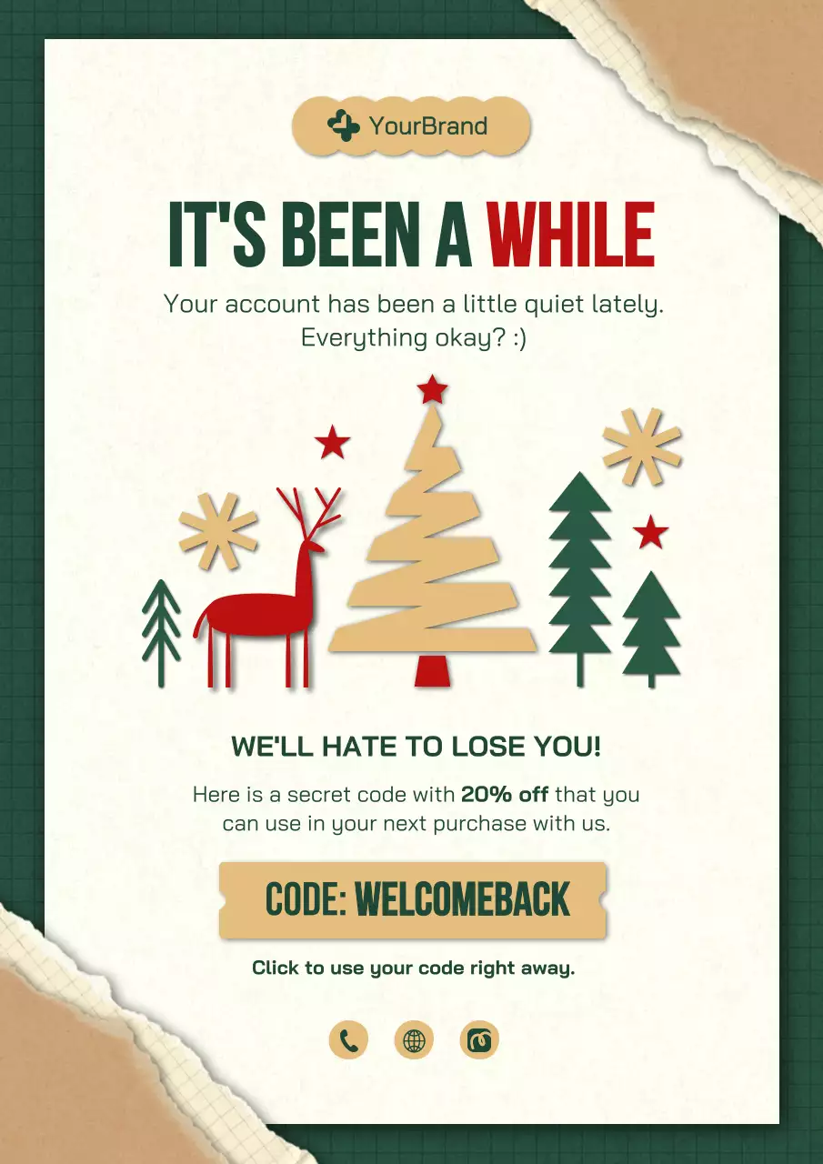 Green and Red Festive Christmas Holiday Promotion Poster