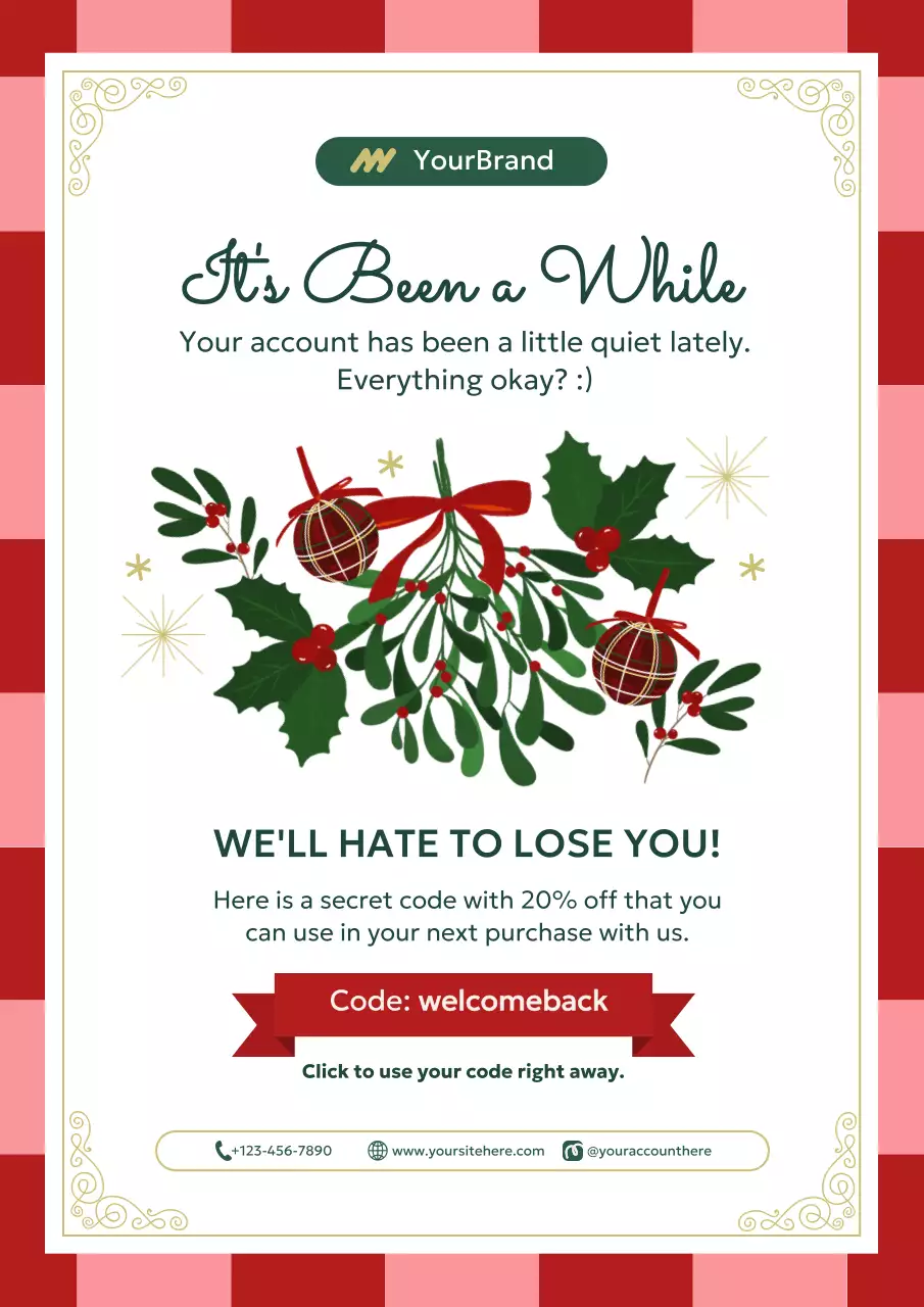 Red Classic Christmas Holiday Promotion Poster