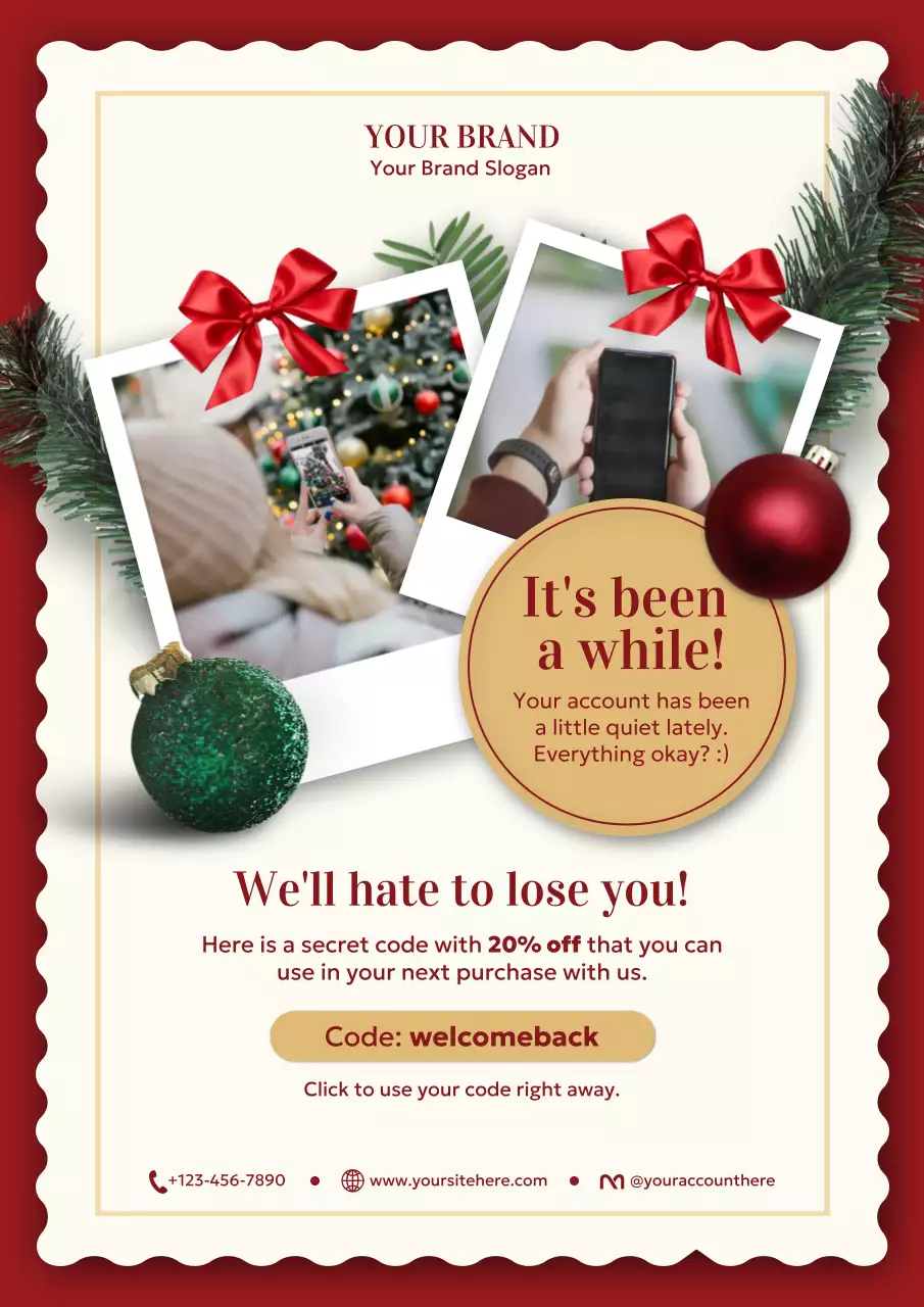 Red Traditional Christmas Holiday Promotion Poster