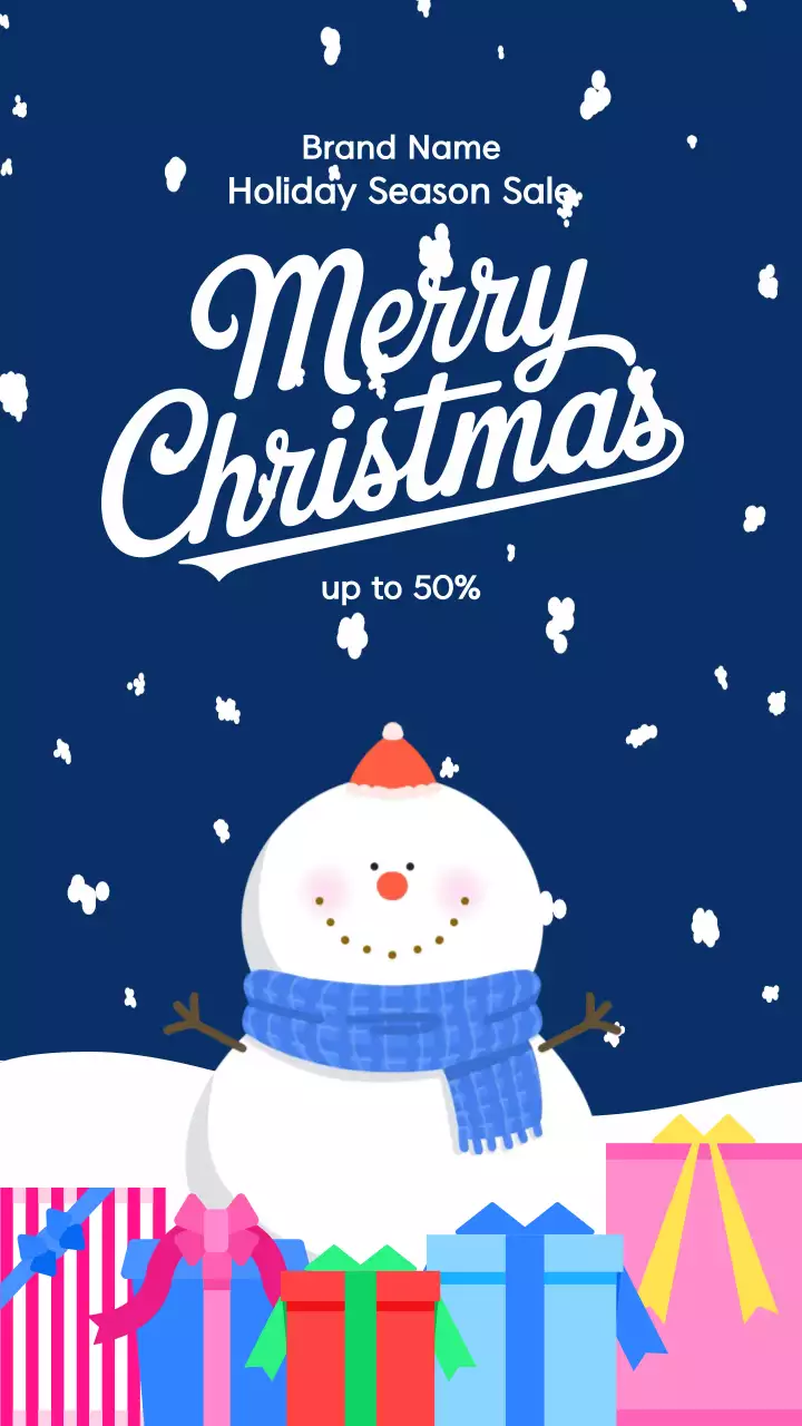 파랑 심플 크리스마스 할인 행사