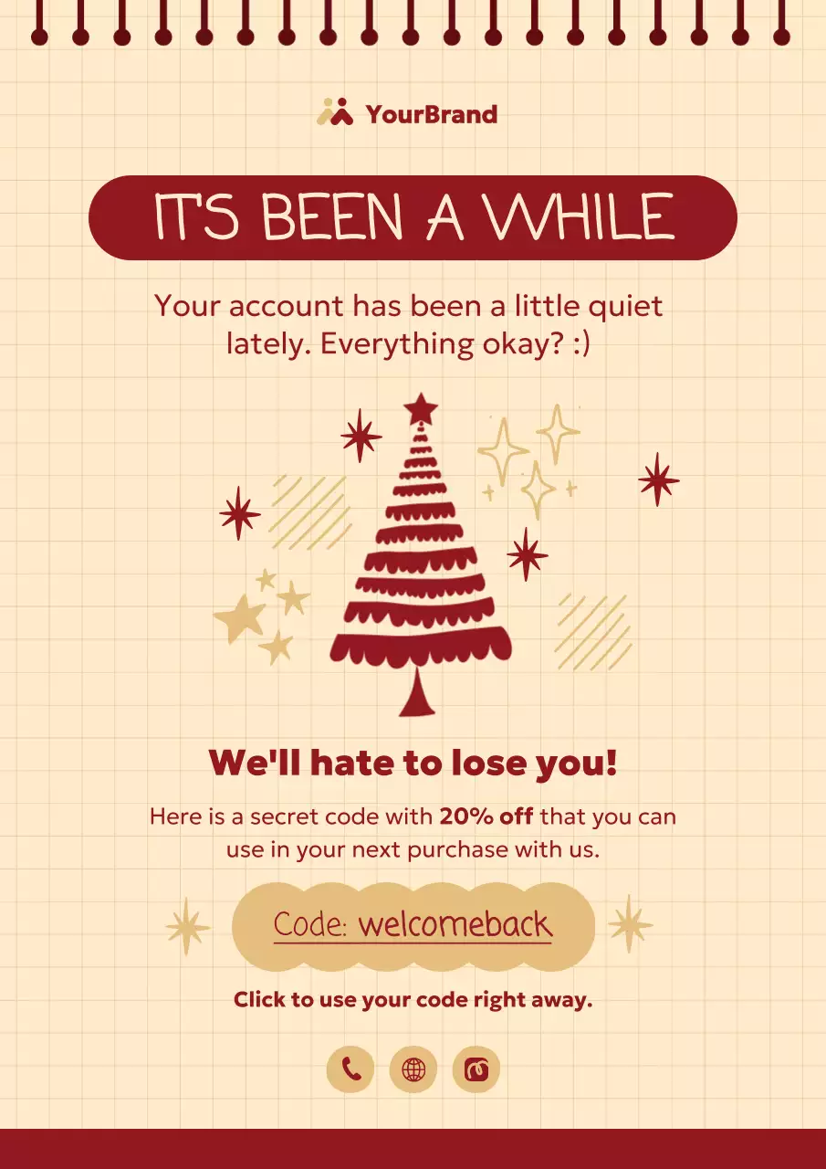 Beige and Red Doodle Christmas Holiday Promotion Poster