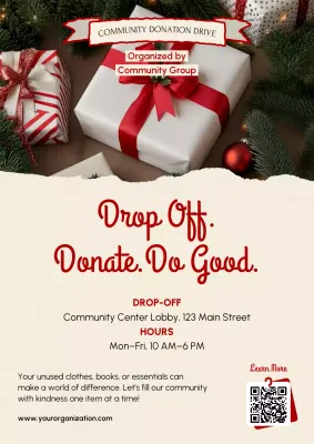 Red Classic Christmas Donation Campaign Web Poster