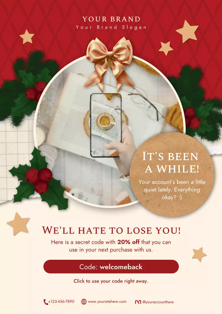 Red Festive Christmas Holiday Promotion Poster