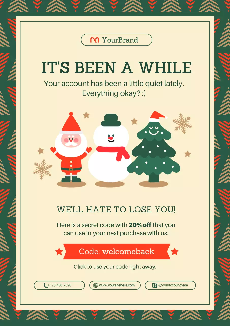 Green Retro Christmas Holiday Promotion Poster