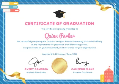 Blue Classic Certificate of Graduation