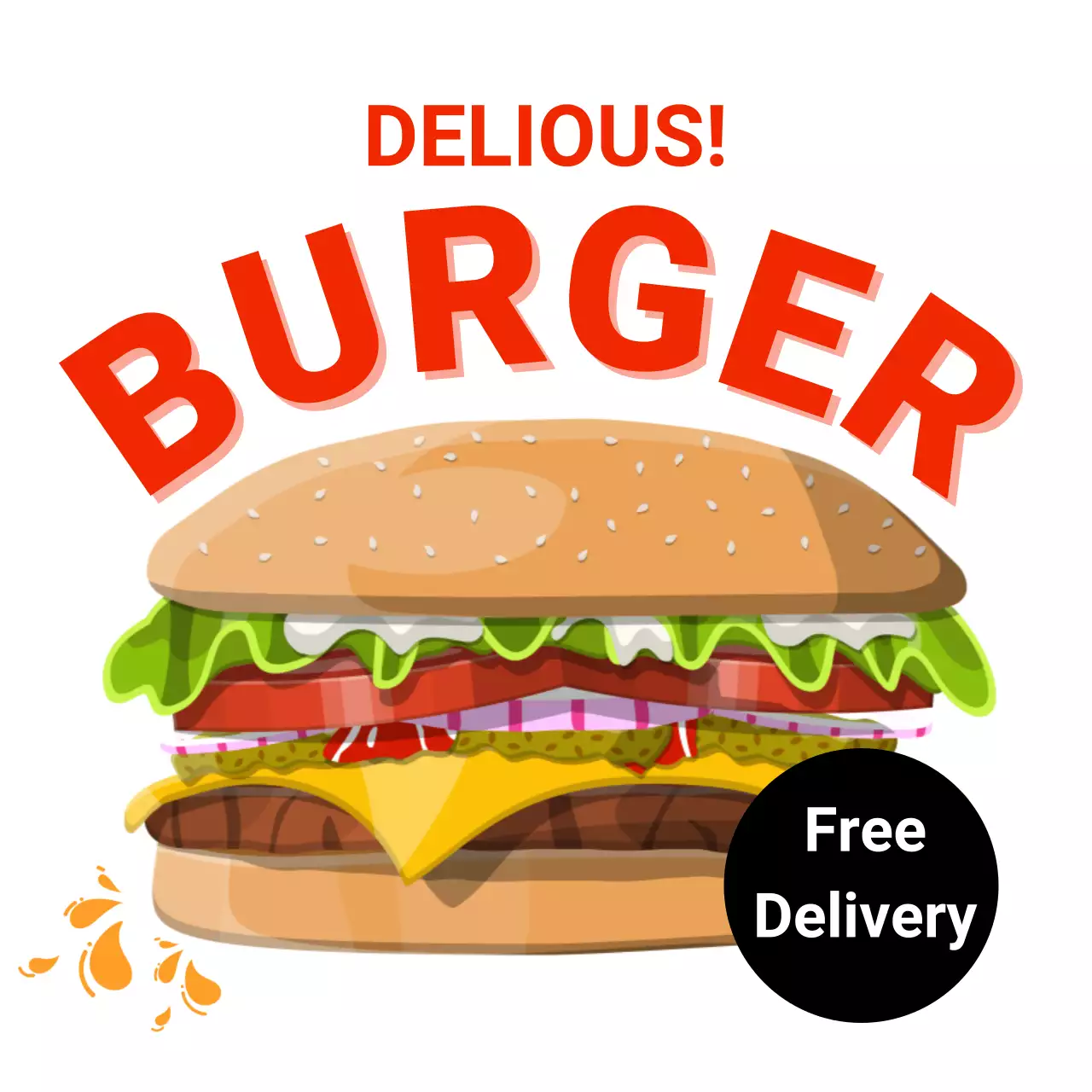 red bold burger advertisement