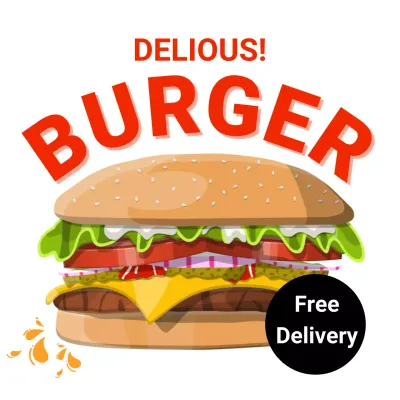 red bold burger advertisement