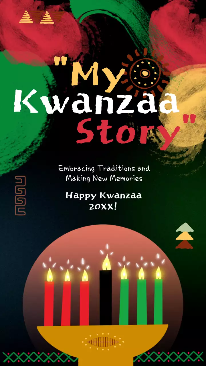 블랙 앤 레드 키치 콴자 축하 홍보물