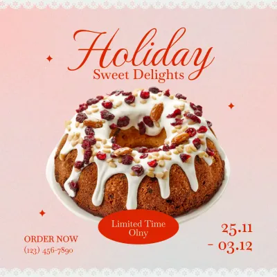 Pink Elegant Holiday Promotion Social Media Post