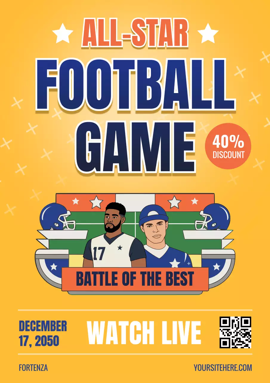 Beige Retro Football Promotion Poster