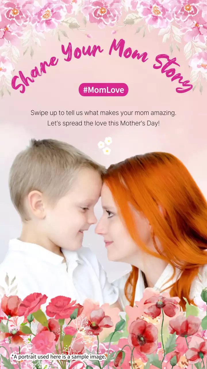 핑크와 화이트의 우아한 어버이날 이야기 홍보물