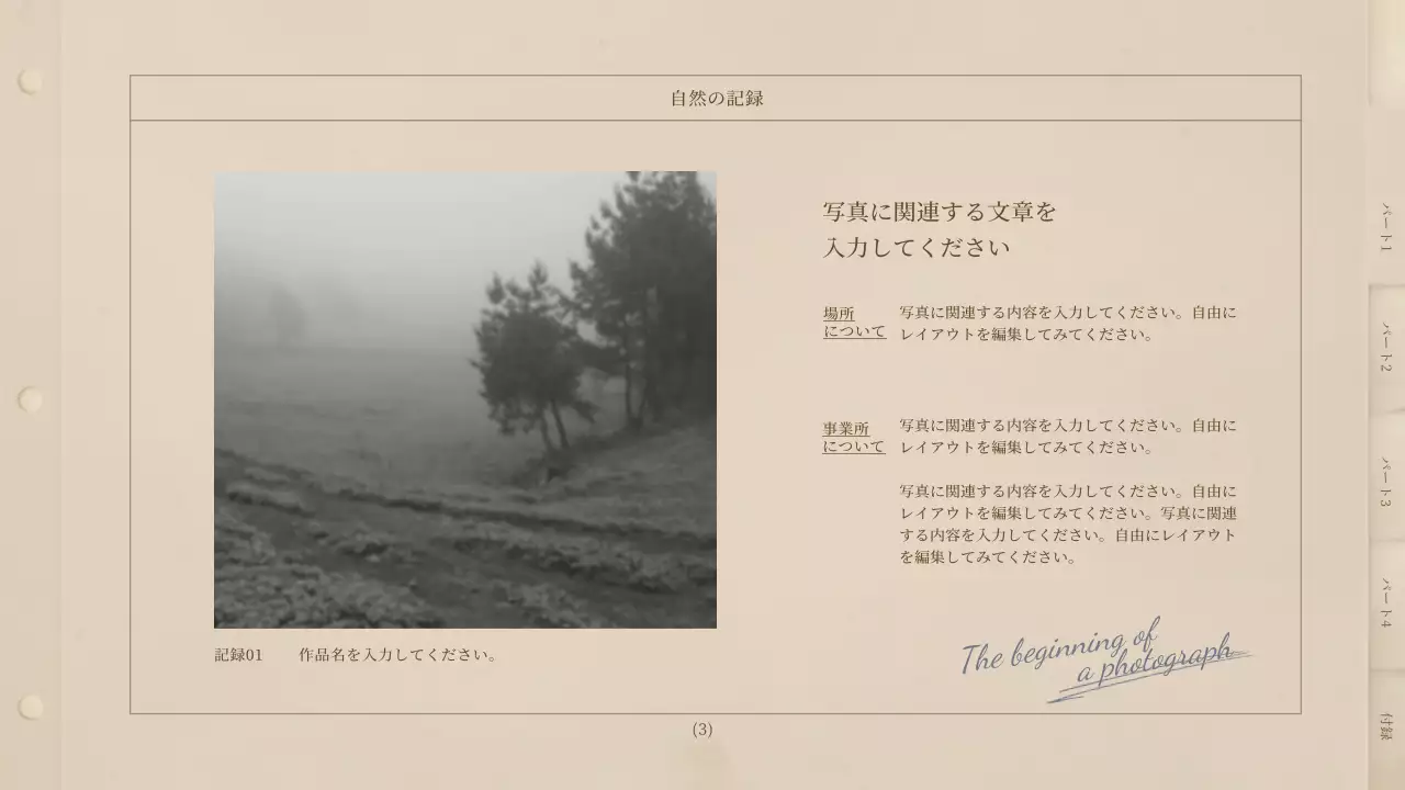 ベージュ クラシック 写真 アルバム プレゼンテーション