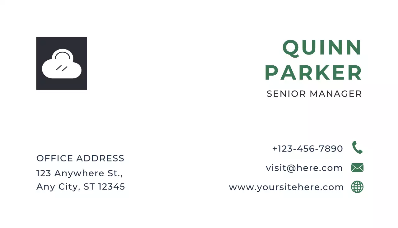 Green Minimal Business Card