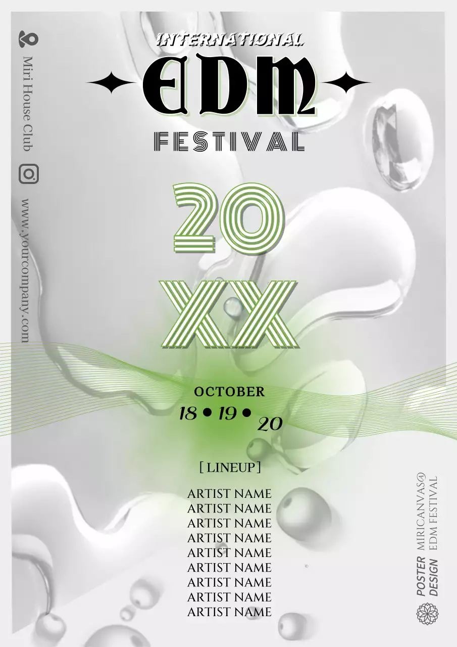 Green Modern Edm Event Poster