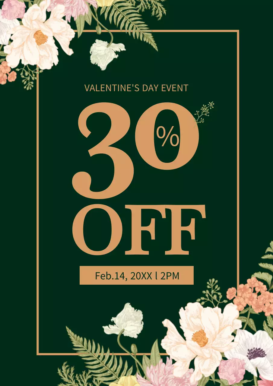 Green Elegant Sale Promotion Poster