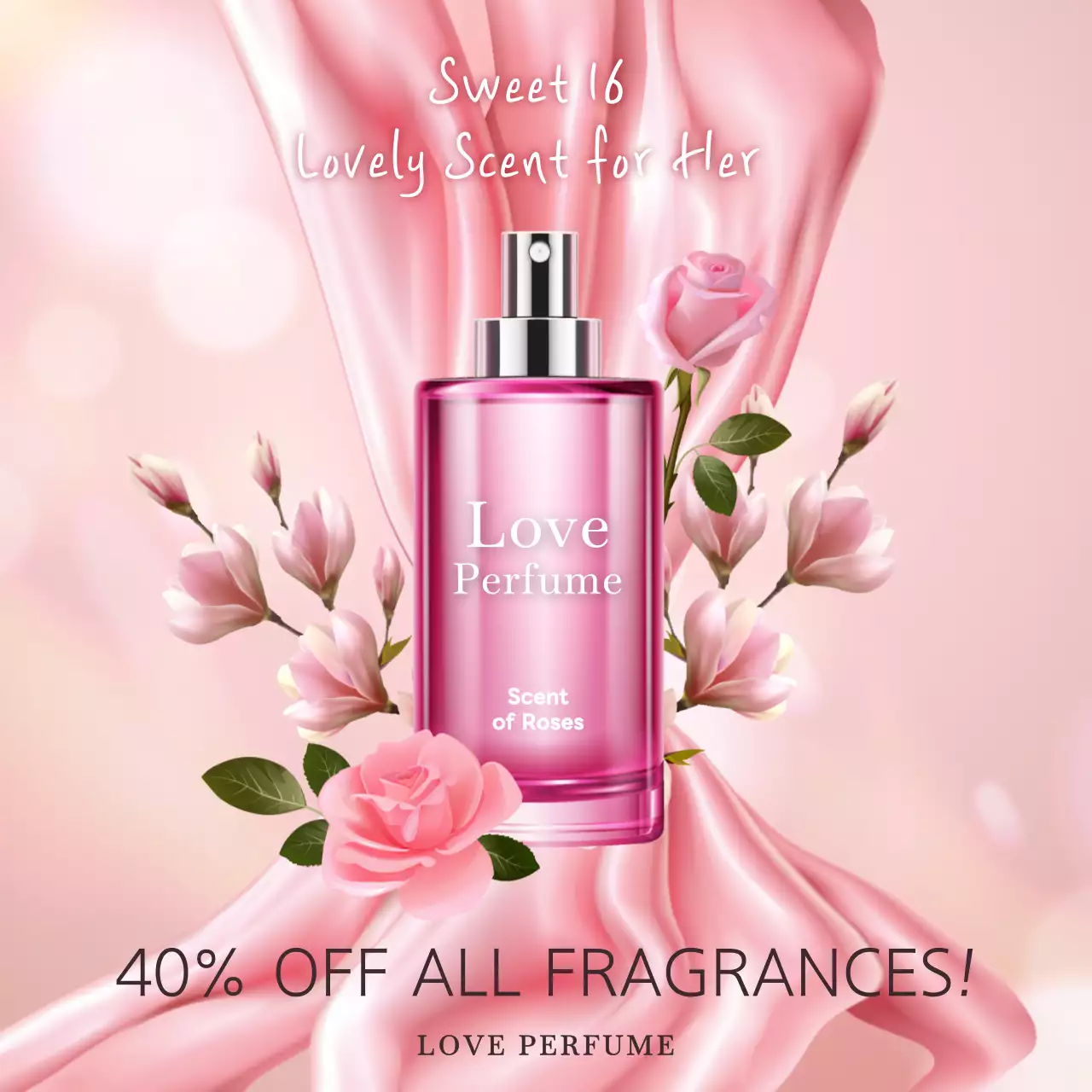 Pink Elegant Perfume Promotion Instagram Post