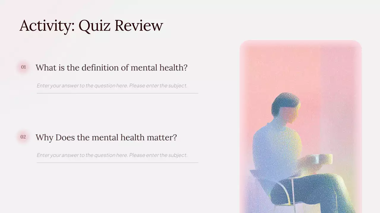 Pink Minimal Mental Health Presentation